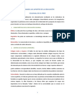 Evaluamos Los Aportes de La Educación Colonial en El Perú