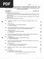 MD (Pharmacology) - Final Year Examinations May-2018: Roll No.