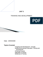 Training and Development: Unit 3