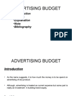 Advertising Budget: - Introduction - Factors - Explanation - Note - Bibliography