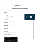 Practical No. 06: Title: Programs Using Loops and Switches