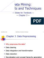 Data Mining: Concepts and Techniques: - Slides For Textbook - Chapter 3