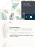 CRC and Checksum: BY Malvika Kaushik