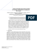 Critical Study of Research Results About TVET and Tefa's Role in Social, Economic and Education Development in The Country