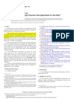 Making and Curing Concrete Test Specimens in The Field: Standard Practice For