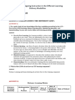 Module 3A: Designing Instruction in The Different Learning Delivery Modalities