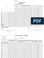 Class Assessment Result For Grades 1-10 Learning Area: - (English/Filipino/Mtb/Ap/Esp)