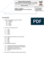 Perguntas Sobre o Futebol 8º e 9 º Ano