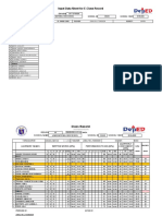 Input Data Sheet For E-Class Record: Region Division School Name School Id School Year