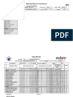 Input Data Sheet For E-Class Record: Region Division School Name School Id School Year