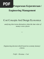 EUT 444: Pengurusan Kejuruteraan / Engineering Management: Cost Concepts and Design Economics