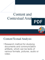 Content and Contextual Analysis