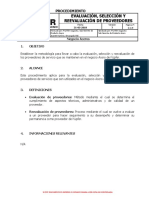 PR-Evaluación. Selección y Reevaluación de Proveedores CD v8-1