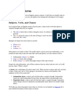 Sentence Patterns: Subjects, Verbs, and Clauses