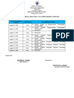 Individual Monthly Accomplishment Report: Department of Education