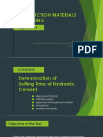 Determination of Setting Time of Hydraulic Cement