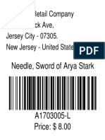 Needle, Sword of Arya Stark