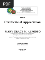 Certificate of Appreciation - Parents