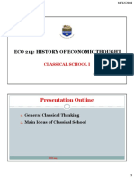 Eco 214: History of Economic Thought: Presentation Outline