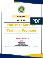 National Service Training Program: NSTP 001