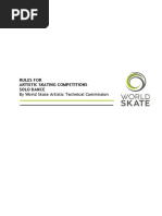 Rules For Artistic Skating Competitions Solo Dance: by World Skate Artistic Technical Commission