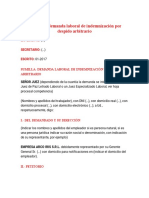 Modelo de Demanda Laboral de Indemnización Por Despido Arbitrari1