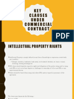 KEY Clauses Under Commercial Contract