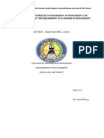 A Research Paper Submited To Department of Management For Partalfulfilment of The Requirement in Ba Degree in Management