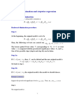 Backward Elimination and Stepwise Regression