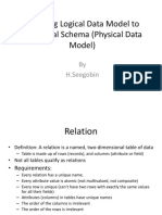 Mapping Logical Data Model To Relational Schema (Physical Data Model)