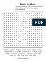 Family Members Wordsearch