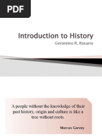 Introduction To History: Geronimo R. Rosario