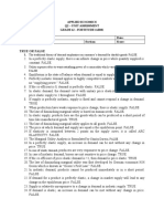 True or False: Applied Ecnomics Q2 - Unit Assessment Grade 12 - Fortitude (Abm) Name: Date: Professor: Section: Score