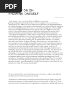 Reflection On Knowing Oneself