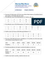 Grade: 10 Revision Worksheet Chapter: Statistics