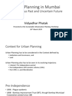 Urban Planning in Mumbai: - Tumultuous Past and Uncertain Future