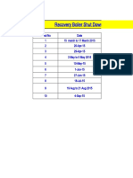 Recovery Boiler Shut Down List (March To Sept) 2015