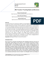 An Exploration of EFL Teachers' Teaching Styles and Emotions