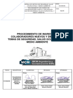 Sig-Ssoma-001-Procedimiento de Ingreso de Colaboradores Nuevos y Difusion en Temas de Seguridad, Salud Ocupacional y Medio Ambiente