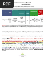 Classroom Instruction Delivery Alignment Map: Culminating Performance Standard