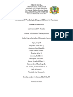 Assessment of Psychological Impact of Covid-19 Pandemic College Students at Universidad de Manila