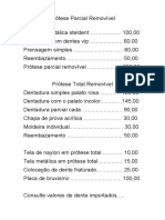 Tabela Protese