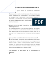 Cuestionario Sobre Soluciones de Controversias Internacionales