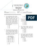 St. Paul College Foundation, Inc.: College of Education Final Examination in Mathematics in The Modern World