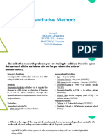 Quantitative Methods: SKASSI Alexandra Penmatsa Ramya BOUTROS Ghassan WANG Kankan