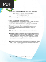 Guía de Trabajo Cátedra de La Paz Octavo