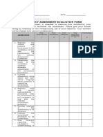 Competency Assessment Evaluation Form