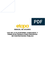 Manual de Usuario Uso de La Plataforma Cuencadoc Y Firma Electrónica para Procesos de Contratación Pública