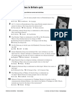 Special Dates in Britain Quiz: in Your Group, Decide Which Answers You Think Are Correct and Circle Them