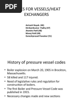 Codes For Vessels/Heat Exchangers